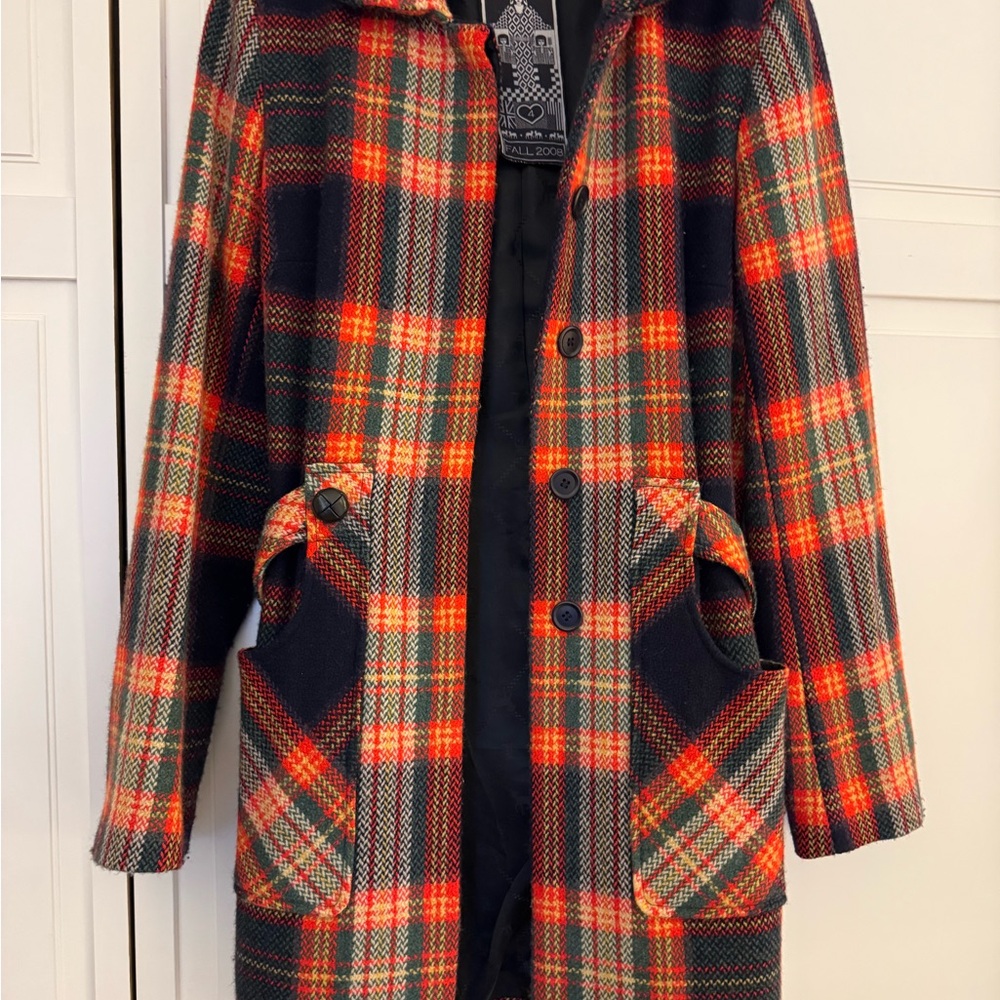 LAMB Plaid Lambswool Coat